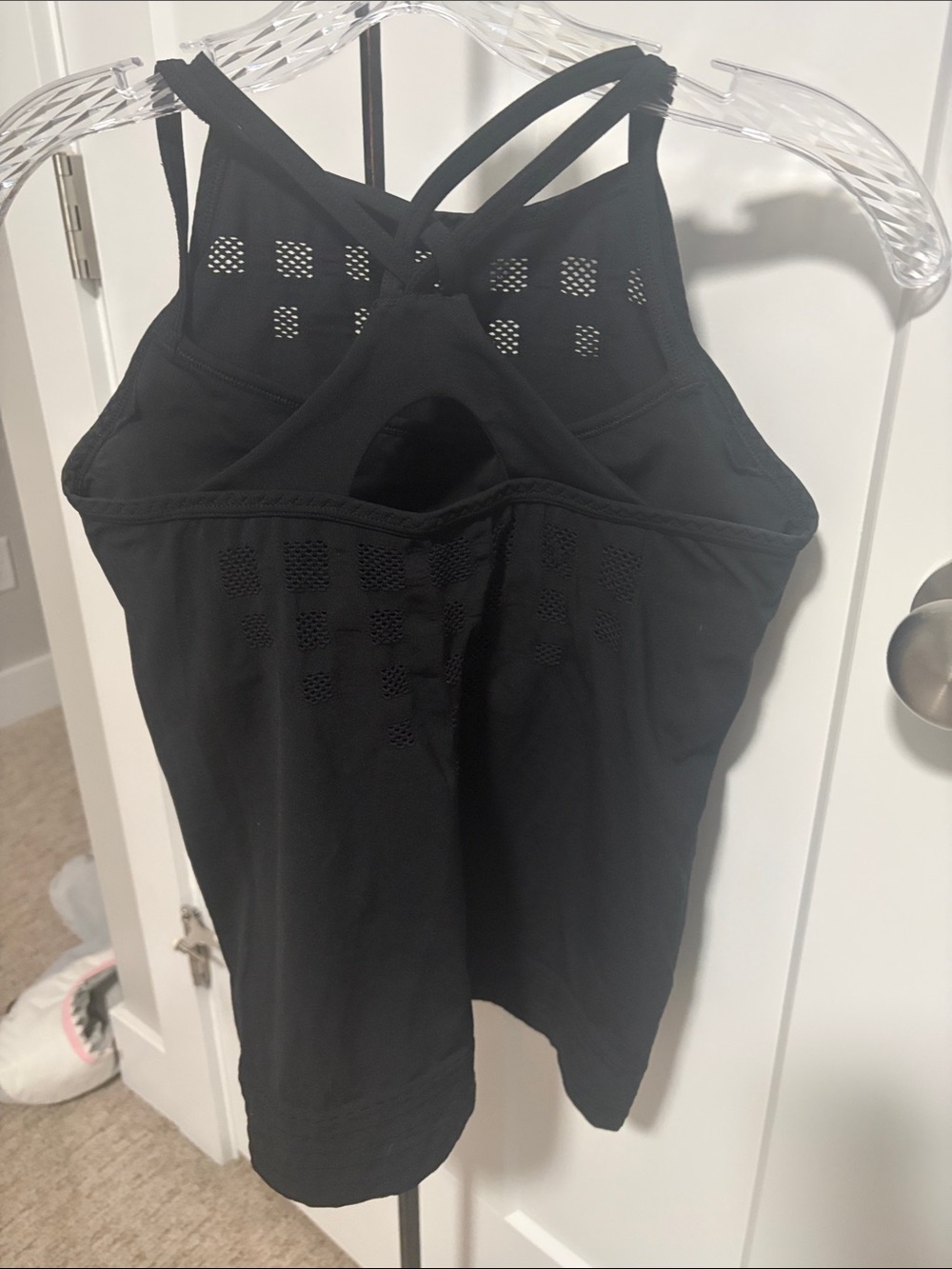 Athleta Black Perforated High-Neck Tank Top - Picture 2 of 3